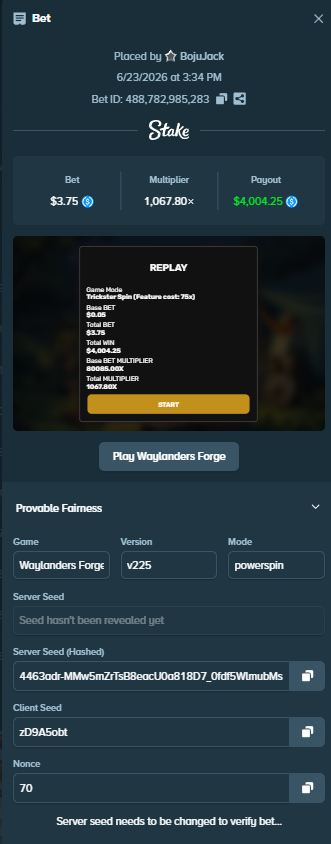 OgreGeneral's tweet photo. I just turned a 20 dollar ladder bonus into 5000 on @ValkyrieXStudio their slots are unreal thanks @ProdigyDDK https://t.co/MUBhXSeL5R