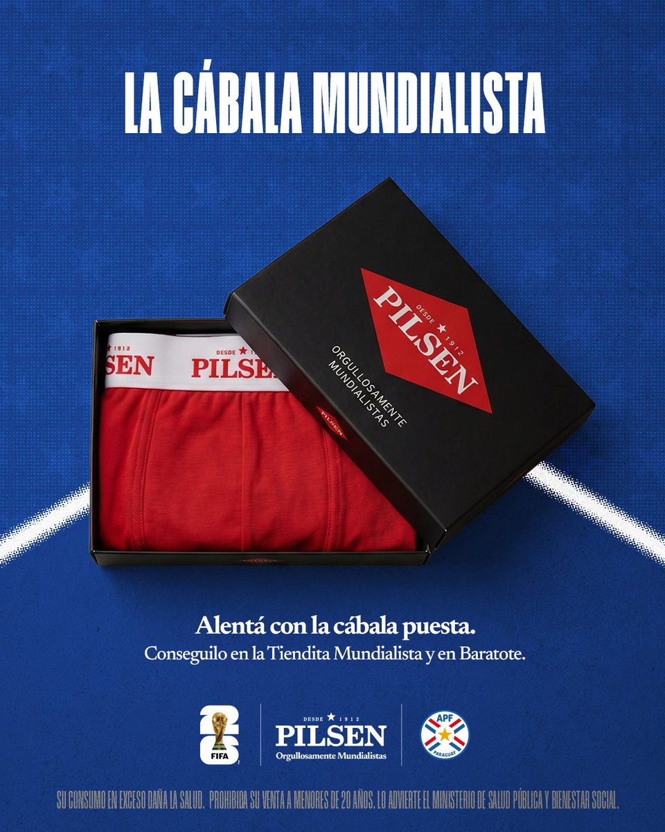 PilsenPy's tweet photo. ¿UNA ROJA MÁS? 🔴🇵🇾

PILSEN PRESENTA: EL BÓXER MUNDIALISTA

Volvió la cábala. Volvió la victoria. 🇵🇾

Inspirado en el mítico bóxer rojo de @pipinocuevas en el Mundial 2002.

🫵🏼 Sumate al ritual y conseguí el tuyo en Baratote y en la Tiendita Pilsen. https://t.co/GqQCWR2SJQ
