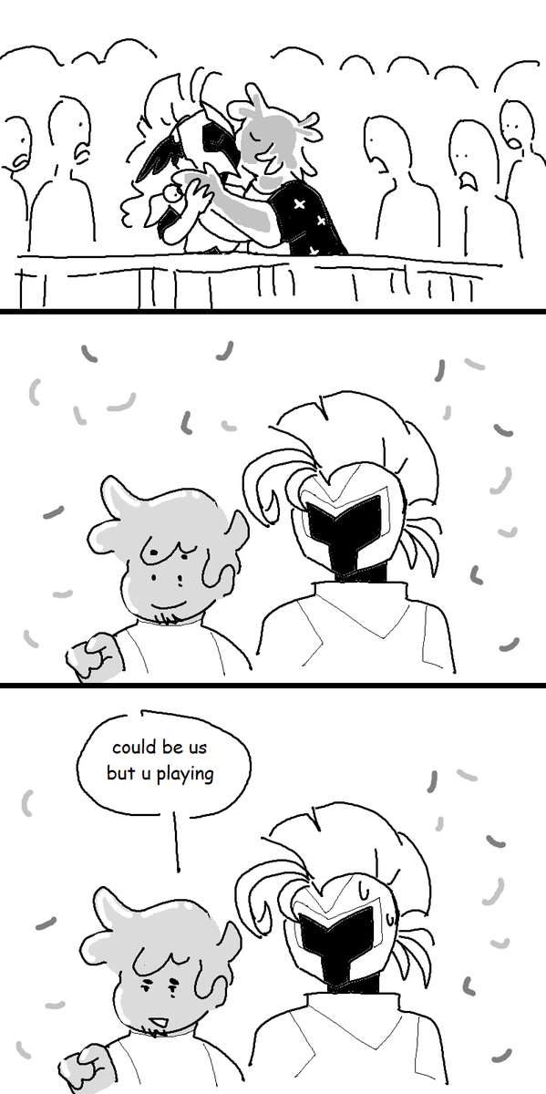 strandpeach's tweet photo. i forgot i never posted this it was a shitpost crossover with @Requyem_ 's motoGP AU 
how are there 2 d3rlord3's? 2 averies that are also slimes but slimes are completely different things?dont think about it https://t.co/rdguPyTGWB