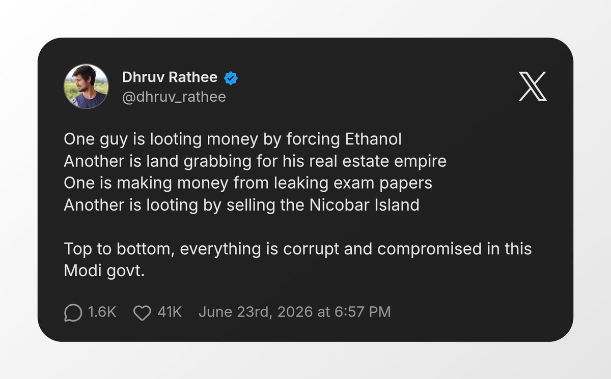 mohammednoorg's tweet photo. @dhruv_rathee The most successful startup in India might be:

Corruption-as-a-Service.

Recurring revenue.
Government partnerships.
Nationwide distribution.

No competitor has managed to disrupt it yet...

#CaaS 🤣🤣 https://t.co/aoXZlewPL9