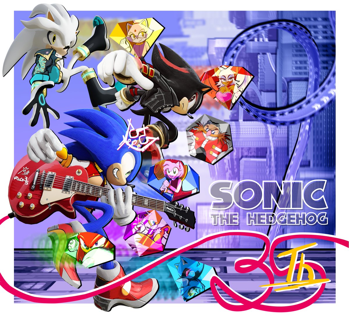 Matt_y_nada_mas's tweet photo. ¡Feliz cumpleaños, Sonic!

Primera vez que intento una collab con tantas personas XD, incluyendo a @Pole3595 
Espero que les guste.

Rigs de Sonic y Shadow por @dokatzo 
Rig de Silver de k7g4p11 en BlendSwap

#sonicart #sonic #sonicfanart #sega #sssart #ソニック35周年 #Sonic35th https://t.co/T80gl9DdT5