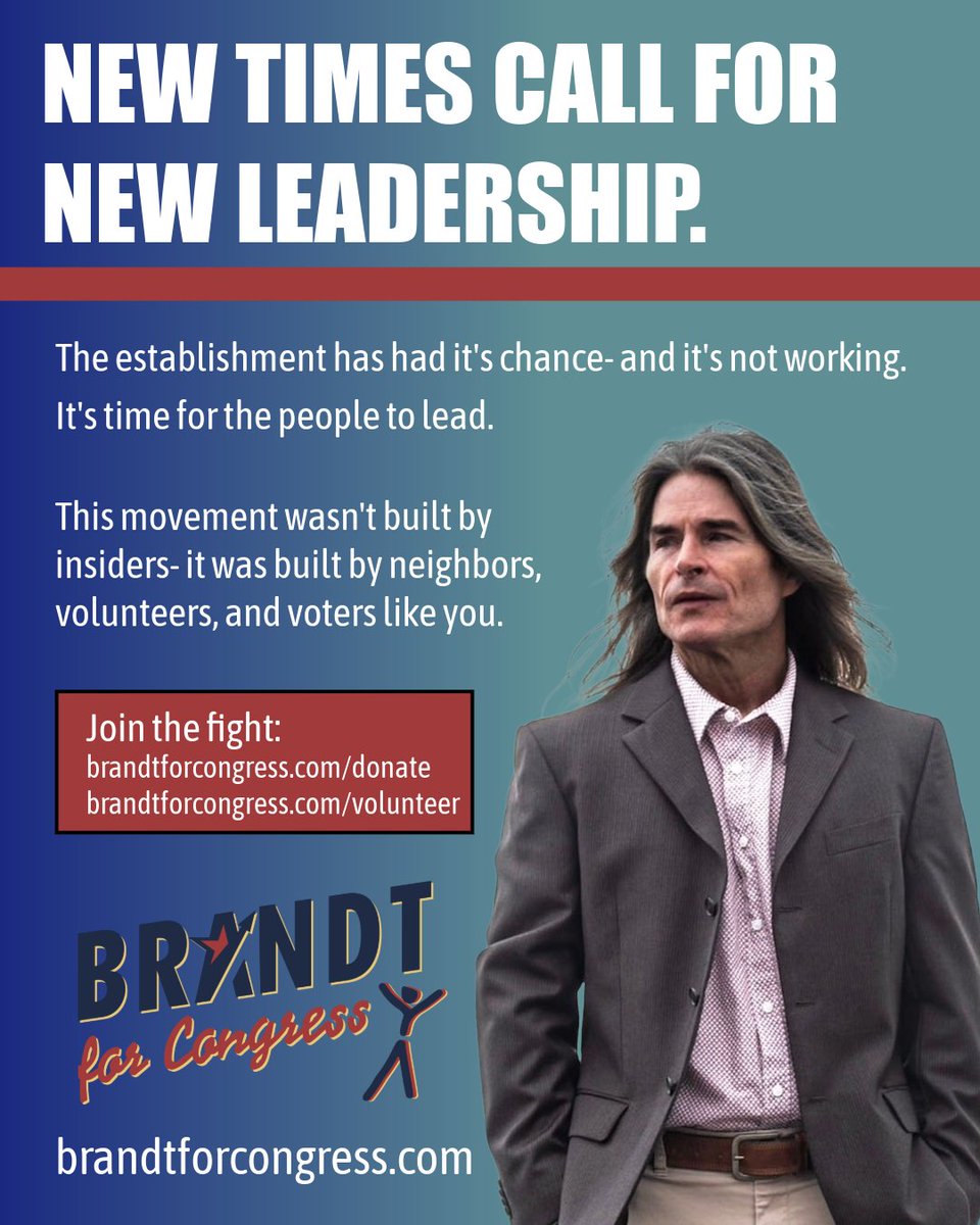 brandtrobinson's tweet photo. Our campaign rejects PAC money. We are powered and funded by working people, not corporations or party insiders.

Americans are calling loudly for new leadership. Leadership like ours. We are fighting foe The Things That Matter to over 70% of Americans across party lines. https://t.co/PfGqicfut0