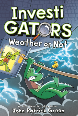 LoriTecler's tweet photo. Mango &amp; Brash return in INVESTIGATORS: WEATHER OR NOT by @johngreenart, investigating a February heat wave &amp; why the city's water supply has turned into milk. One liners &amp; clever puns carry the story &amp; its message about climate change to a satisfying conclusion. #MGLit https://t.co/w4bVlPxCtG