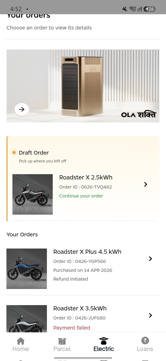 TejasRagesh's tweet photo. @OlaElectric When will you refund for my cancellation?

Ive canceled my bikr and still its showing up.
Fix it on urgent basis and refund my money! https://t.co/sF9gAewpx1