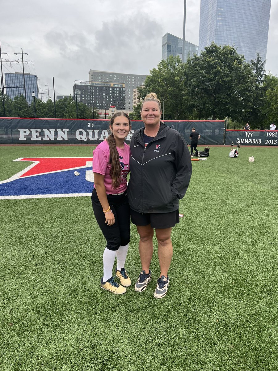 ChloeElswick's tweet photo. So grateful for the opportunity to play on @Penn_Softball’s field today! I loved working with @ChristieNovatin and @kristinhallam all throughout the day and learning new perspectives for offense and defense. @SFAva16u @JayceeRuberti @BattersBoxRVA https://t.co/DFYTSBNysg