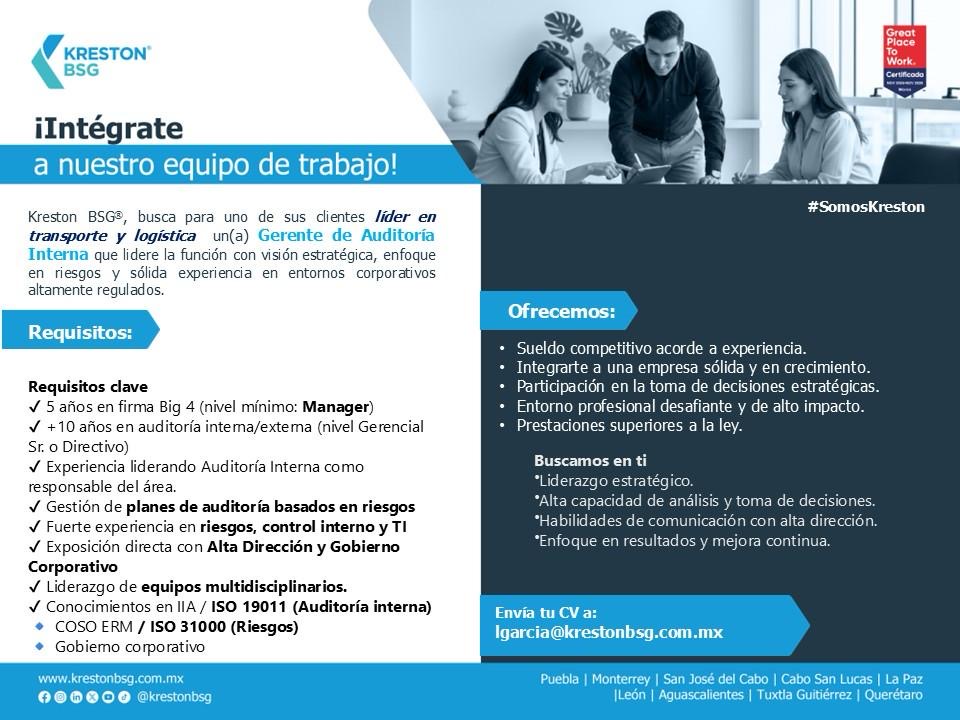 EgresadosUVP's tweet photo. 🚀 Alianza UVP + Kreston BSG: conectando talento con oportunidades

Compartimos nuevas vacantes para nuestra comunidad:

💼 Gerente de Auditoría Interna
💼 Gerente de Contabilidad

📩 CV:
 lgarcia@krestonbsg.com.mx

#OrgulloUVP #SomosKreston #Vacantes #Talento https://t.co/AvrT09KvKO