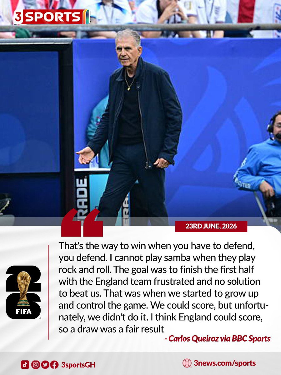 _owurakuampofo's tweet photo. Black Stars head coach Carlos Queiroz says the way to win is to defend.

#3Sports https://t.co/3NCxSDQiv9