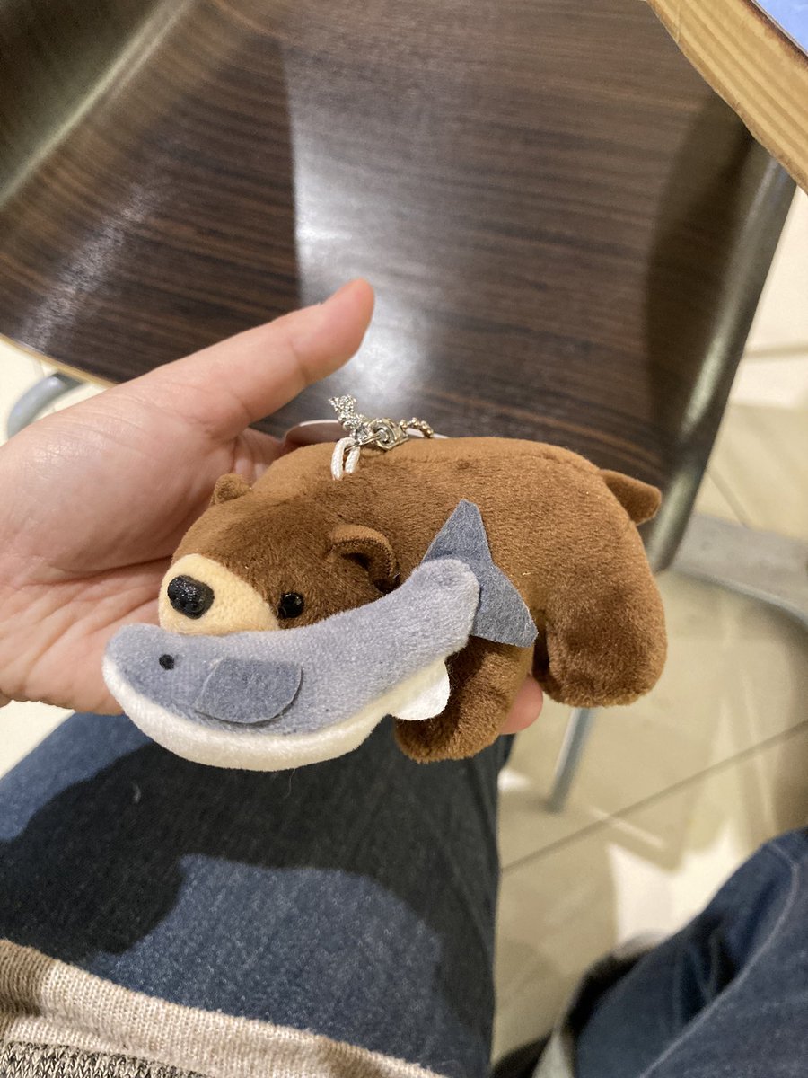 わんわん3🦊のおともだちに、鮭くわえたクマさん🐻買ったー。