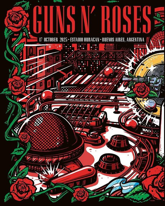 AcostaMzk's tweet photo. Guns N´ Roses ha superado por 5°vez en su historia recaudar +us$100 millones en ventas de tickets con el "2025 Tour" siendo #BuenosAires 🇦🇷 el segundo en mayor recaudación mundial con us$ 7.818.130 (2 shows 73.287 [96.43%]) detras del Wembley Stadium #Londres 🇬🇧 (us$7.917.576). https://t.co/JL6mCrqRxi