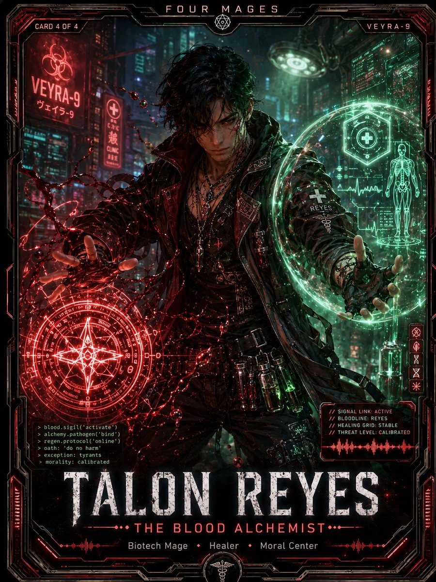 txblackwell's tweet photo. Talon Reyes, The Blood Alchemist, Four Mages. 

https://t.co/RhlwbZC3Nv https://t.co/SLYE7PuwAu