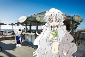 WeeklyWrenches's tweet photo. 🗞 "Morning Q84! You should've SEEN last night, I found out the place has glowing water." (The tiny Vannabelle waved at the teen. There's no good reason why the artocle would be here however, as they couldn't eat anything at the bar due to lack of organs.) https://t.co/ZDbclCfgoZ