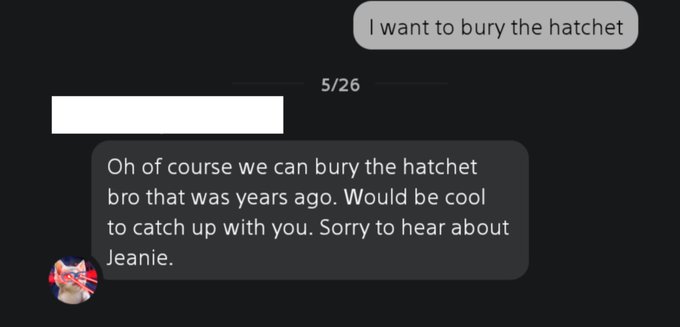 Edward Greed - more lore but I finally buried the hatchet with one of my old PSN friends from 2012 his name is censored for privacy https://t.co/HN9PpbdTxw