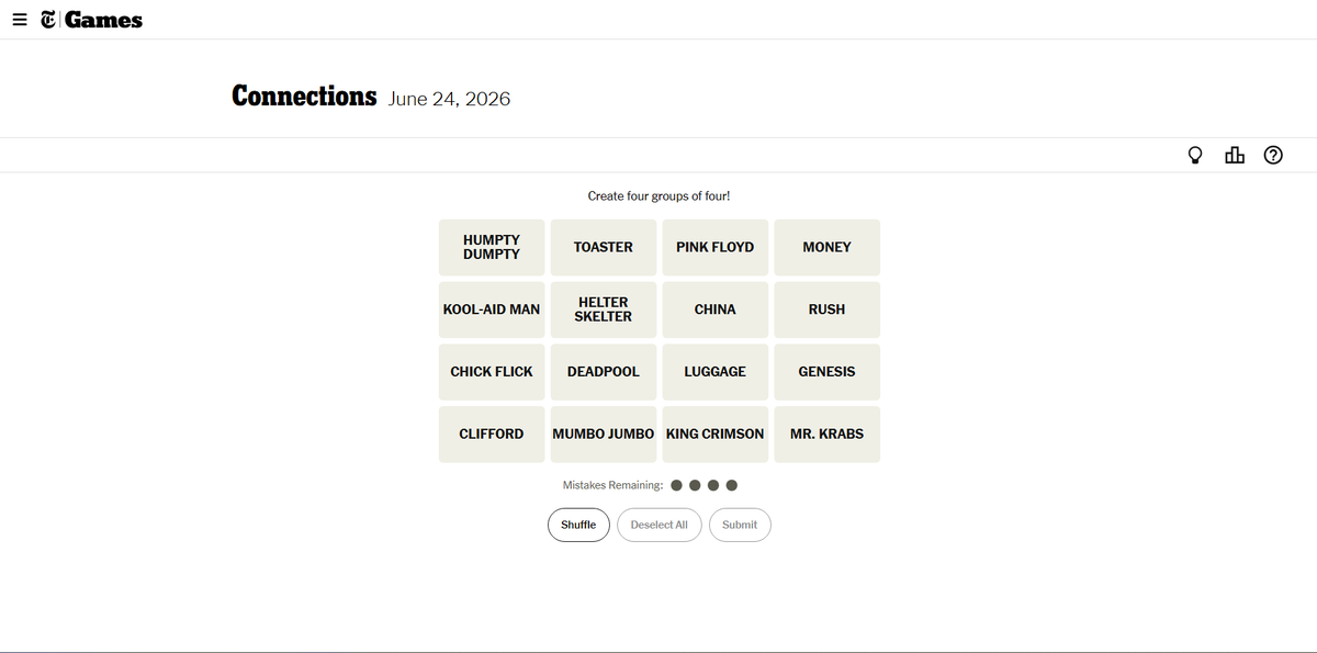 Hallzy17's tweet photo. @ThatMumboJumbo you're part of the New York Times connection puzzle! https://t.co/xjgDHnewkf