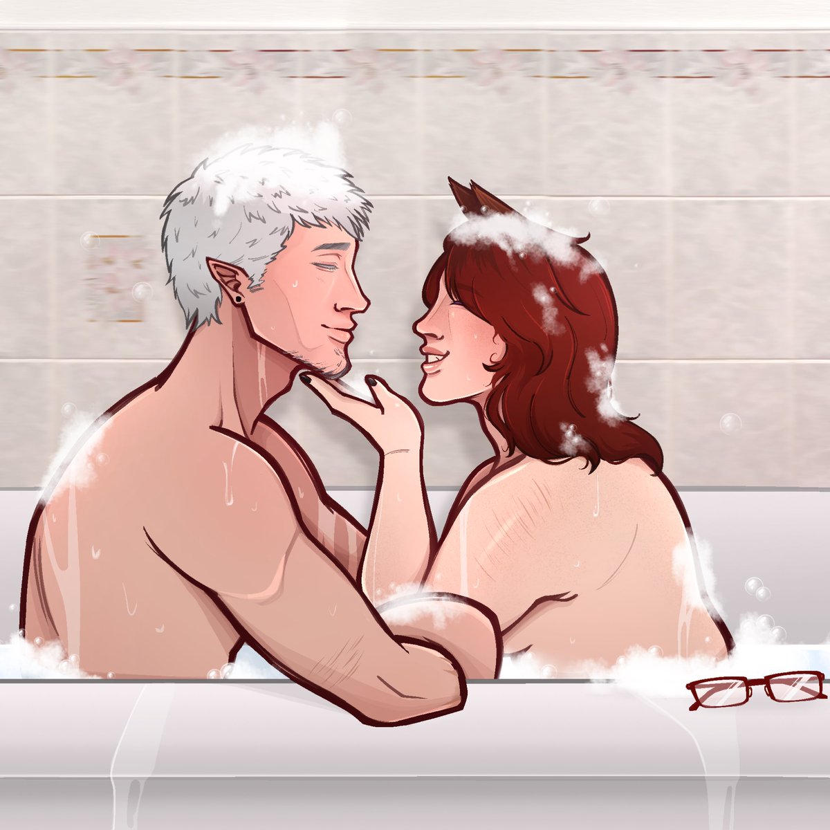 nerospits's tweet photo. ೨౿ 🧼 ︶ you kissed me just to kiss me
not to make me cry  ʾʿ   ⬞    🫧 

🎨﹫nagssss_ 
#nerokitty #dmcyume #yumetwt https://t.co/4sJ3AjVlcO