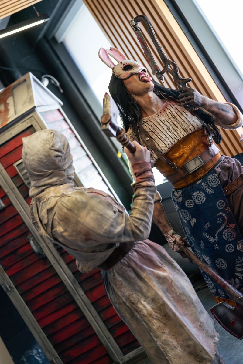 dvveet's tweet photo. BHVR officially worked with and hired two queens from Canada's Drag Race, Pythia &amp; Adriana, for their 10th Anniversary Event in Montreal to cosplay The Nurse and The Huntress respectively! https://t.co/NC5bXr00ir