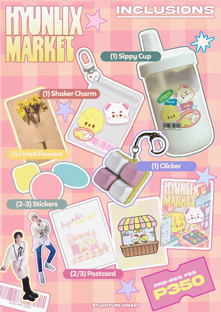 hyunlixmart's tweet photo. 💐 HYUNLIX MARKET 💐
〰️ a HyunLix Cafe Event

Here’s a preview of the pre-reg kit inclusions.

📍 Nice Weather Cafe
📅 July 25, 2026 12-4 PM
🔗 https://t.co/3FIXgOwcHZ

Registration is still open 💐

See you soon 💛🩷

#HyunLixMarket #현진 #필릭스 #황필 #StrayKids https://t.co/CQPgvvjnLn