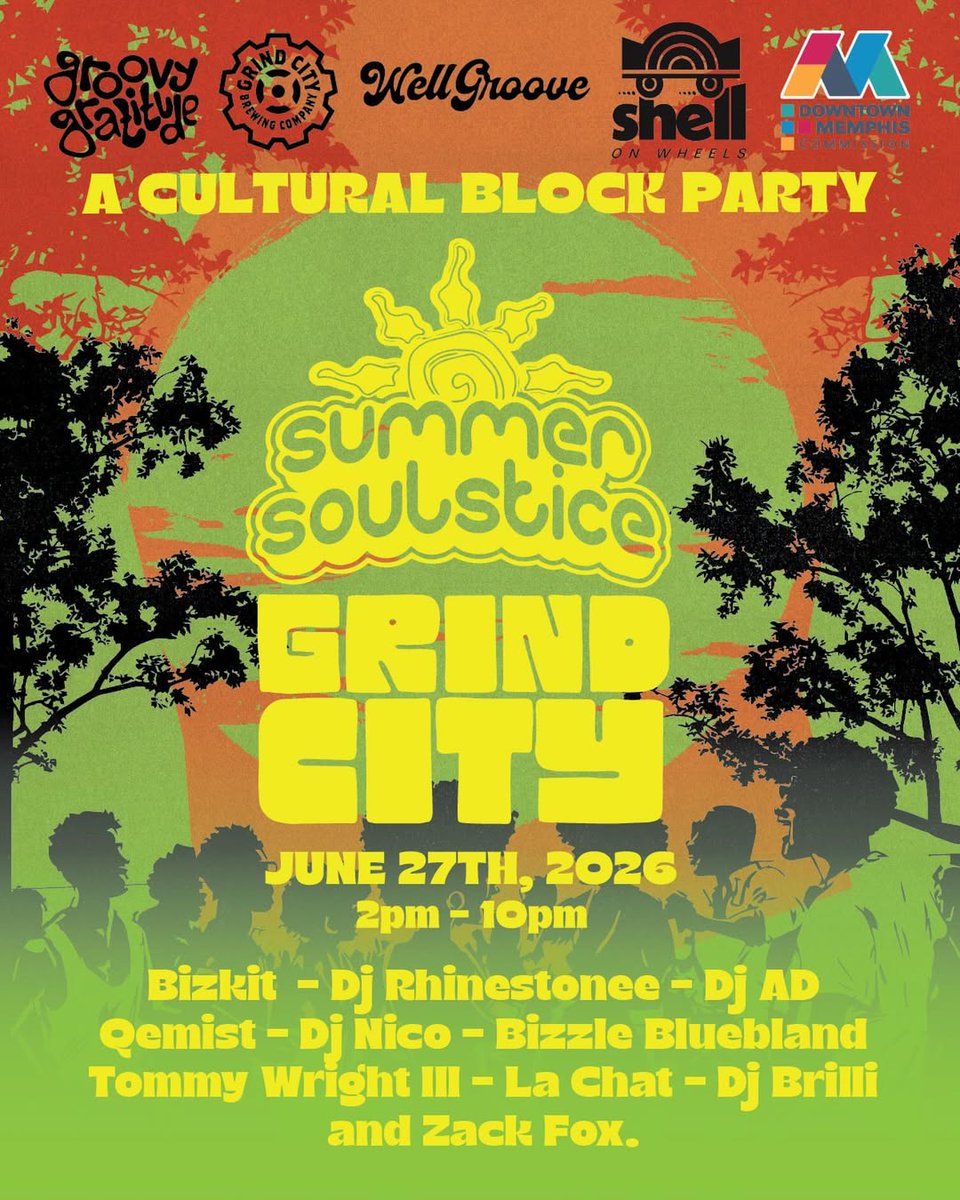 TommyWrightIII's tweet photo. Here we go! Summer Soulstice is here ! 📷
DJs & Performers📷
Headliner @zackfox 📷
Exciting Ground Activations with @wellgroove_ @blq.901 @bluffcityfun
Tix (@summersoulstice.bp)📷
Thx sponsors @shellonwheels901 @uway.zip @downtownmemphis
#summersoulstice #zachfox #lachat https://t.co/8kWLv2CblL