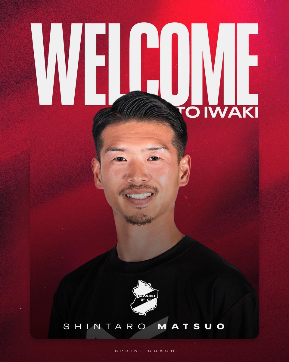 IwakiFcOfficial's tweet photo. このたび、松尾 慎太郎 氏が2026/27シーズンよりスプリントコーチに就任することとなりましたので、お知らせいたします。

🔗https://t.co/wa4w4USEvu

#iwakifc #いわきFC https://t.co/DFN7AM3eG8