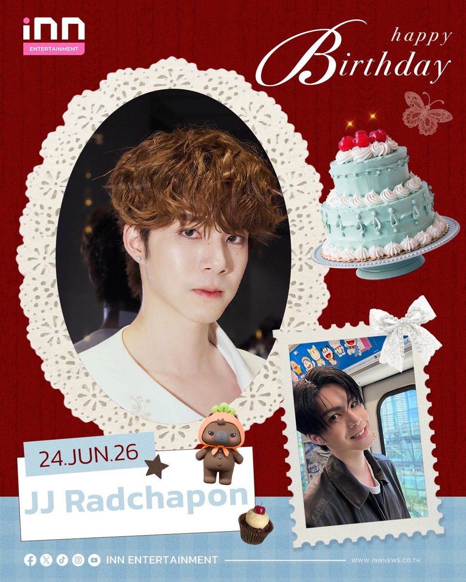 INNNEWS's tweet photo. 🎂HAPPY BIRTHDAY TO @jj_rcp 

🥳24.06.2026 สุขสันต์วันเกิดเจเจ รัชพล ขอให้มีแต่รอยยิ้มและเสียงหัวเราะในทุกวัน ถูกค้นพบและได้รับความรักเพิ่มขึ้นในทุกๆ ปีนะคะ♡

HBD JJRCP 26th LAEWJA 
#สุขสันต์วันกบเอ้ยวันก่อนเอ้ยวันเกิดนะเจเจ 
#jj_rcp
#INNNEWS https://t.co/YVu5LUgO9H