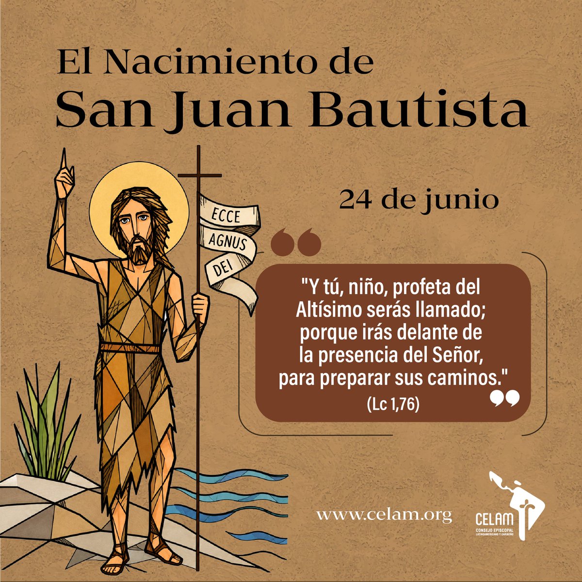 CelamWeb's tweet photo. 🌎🐑San Juan Bautista nos invita hoy a reflexionar sobre nuestra dignidad bautismal. Al igual que él, estamos llamados a preparar el camino para que otros encuentren a Jesús.

✨ ¿Cómo estás preparando tú el camino del Señor en tu vida y en tu comunidad? 
#Celam #SanJuanBautista https://t.co/mne3dQ25fP