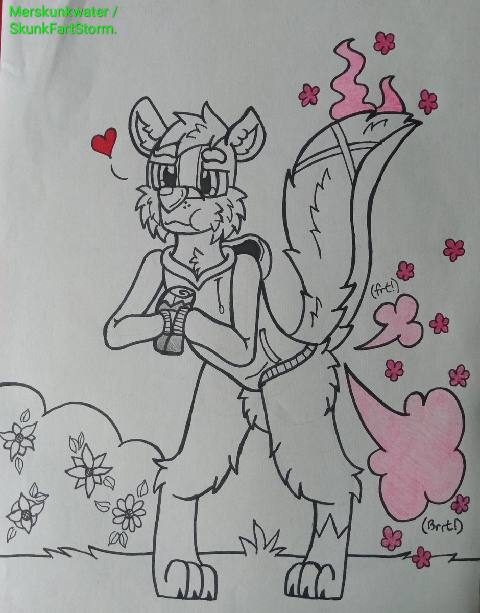 merskunk848's tweet photo. After munching on a burrito Skeeter decided to go outside. Instead of unleashing his usual toxic stench he instead released a few Floral Farts. This sweet smelling gas caused flowers to bloom around him. Perfect for Summer!  🦨 https://t.co/JeJ0NLT8gY