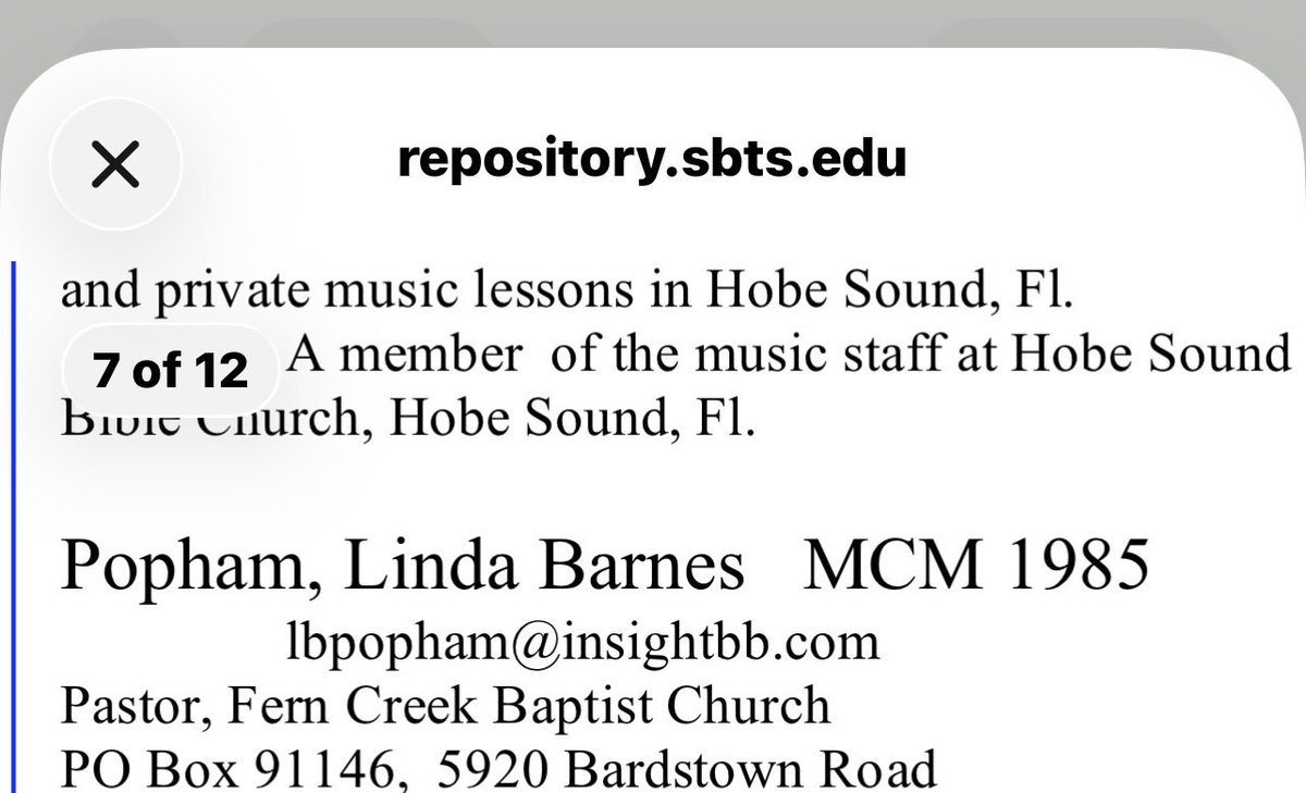BigDaddyWeave's tweet photo. @BaptistBlogger Popham was listed in SBTS alumni mag in 2007 and was very involved in KBC &amp; LRBA - served as moderator of association in 2017. https://t.co/7SO0Jifh7L