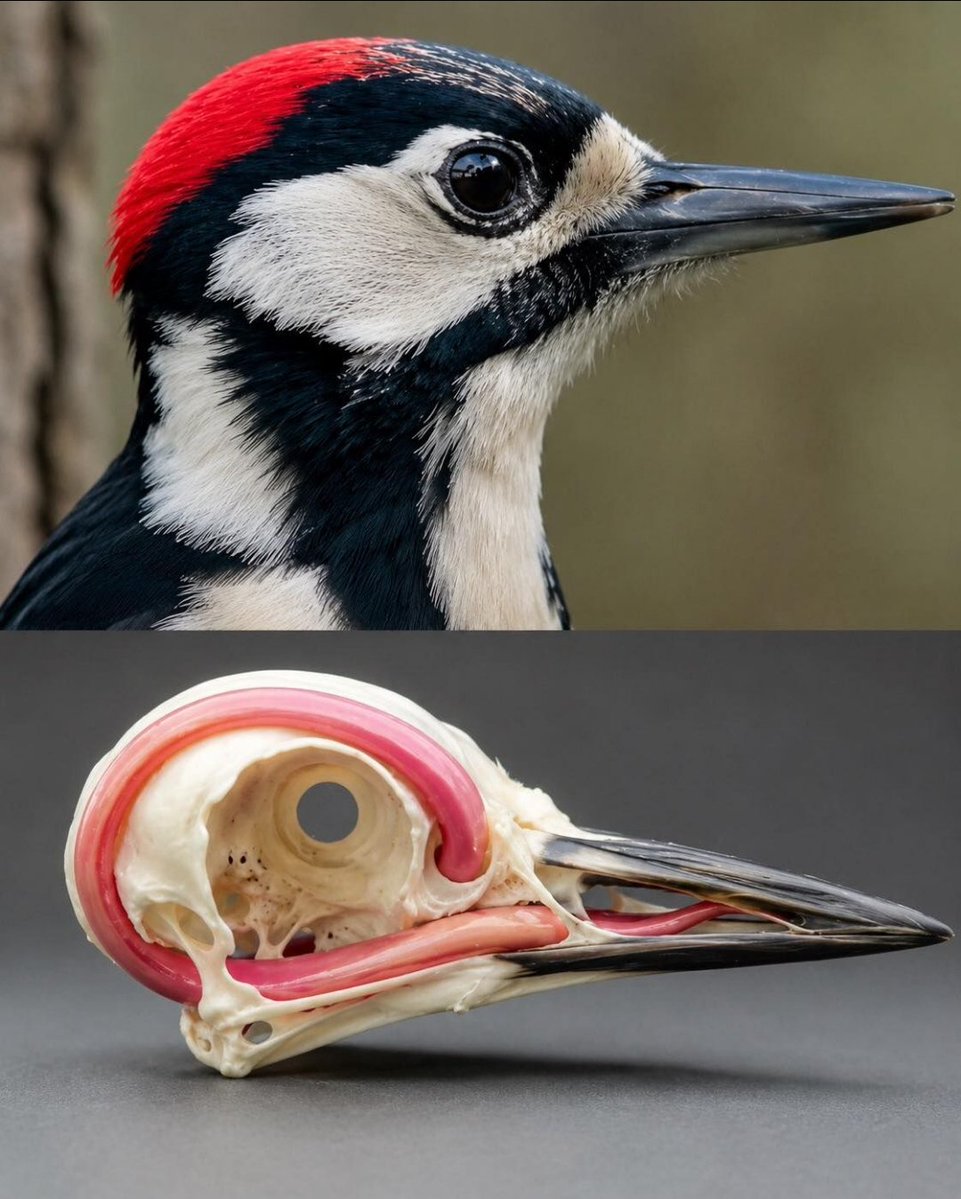 saad_saadaaa's tweet photo. The tongue of wood pecker wrapped around its skull to protect its brain.
The incredible beauty of ALLAH's creation ✨
#NoDesign 😏 https://t.co/4FlyRaZ6rr