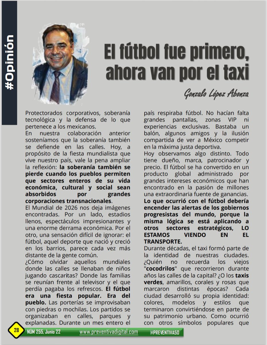 G_L_ABONZA's tweet photo. El #fútbol fue primero, ahora van por el #taxi.

Comparto mi más reciente colaboración en #Preventiva digital 

@PREVENTIVA50 
@ROSAURACER88518

https://t.co/CmnrQMB39O https://t.co/uZqfygbdUt