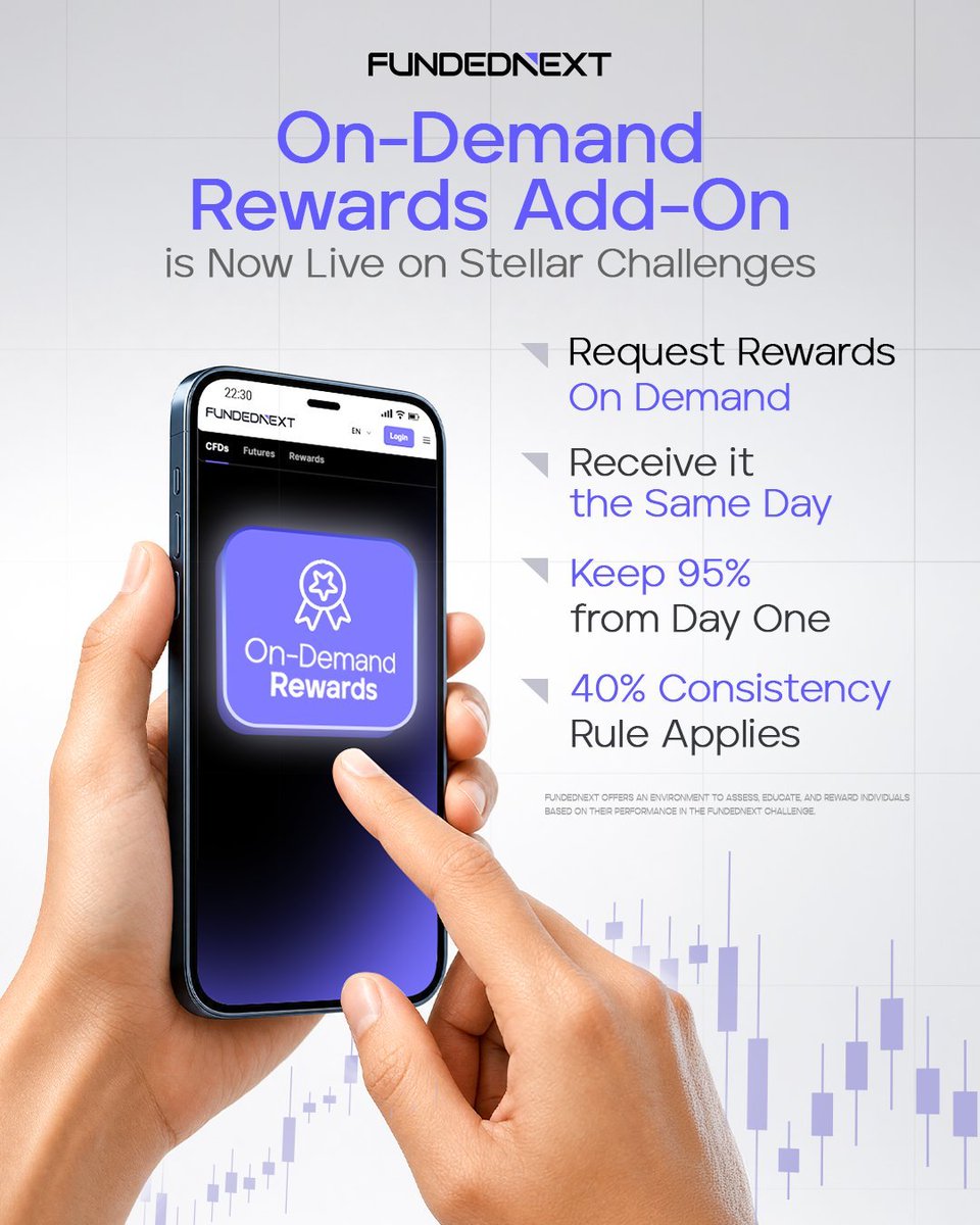 Aditya_FX_5's tweet photo. 🚀 @FundedNext just dropped a game-changing update for Stellar Challenges!

✅ Request rewards on demand
✅ Get paid the same day
✅ Keep 95% profit split from Day 1
✅ Only 40% consistency rule applies

No more waiting for payout cycles. Get rewarded when you're ready.

🔗 https://t.co/15KDBUMcYu

Use code AdityaFx for an exclusive discount.