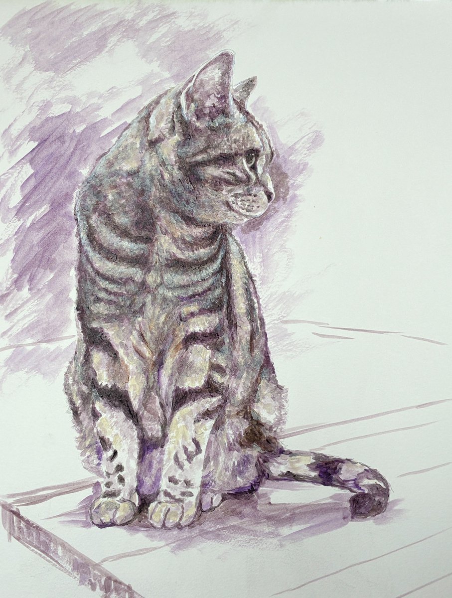 猫絵 🐈‍🖼の途中経過 in progress その2 少しだけ進みました。うーん