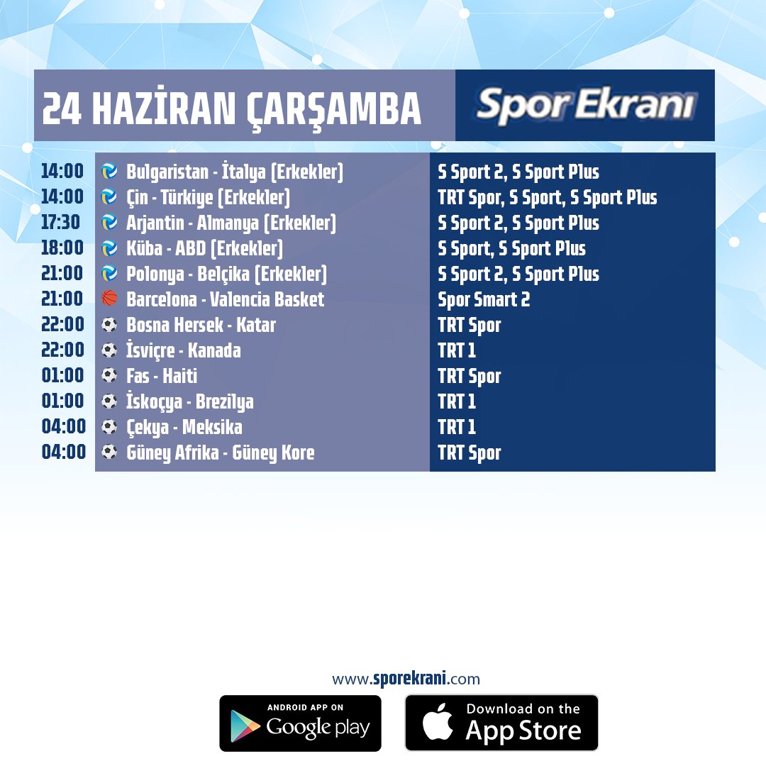 yayinekrani's tweet photo. 24 Haziran Spor Ekranı                                                                                                                                                                                                              

Tamamı için https://t.co/oXRniPLHsI https://t.co/6qpXswLyL6