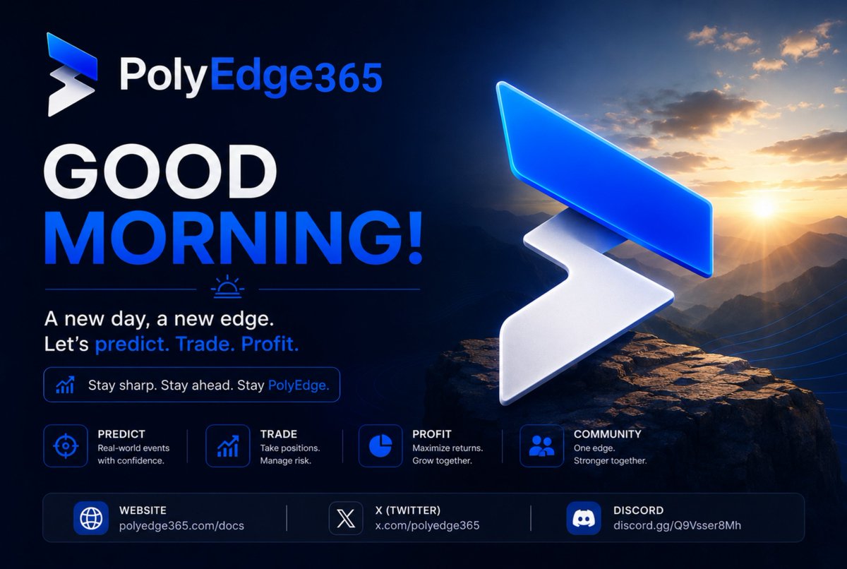 Polyedge365's tweet photo. GM PolyEdge fam ☀️

New day, new opportunities to build, engage, and grow.

Don’t forget that the Invite Contest and Active Contest are live. Bring your people in and climb the leaderboard 🏆

Let’s make today count. 🚀

https://t.co/w0NlGAlZd2 https://t.co/aI3X1b9g7v