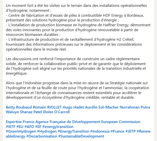 notgivingpledge's tweet photo. Expertise France, Enerdata et PetroRaya ont organisé une visite de benchmarking sur l’hydrogène vert du 1er au 5 juin 2026 en France. Un moment fort a été les visites sur le terrain d'installations opérationnelles d’hydrogène, notamment l’installation de Haffner Energy #ALHAF #H2 https://t.co/aXmSosn7sD