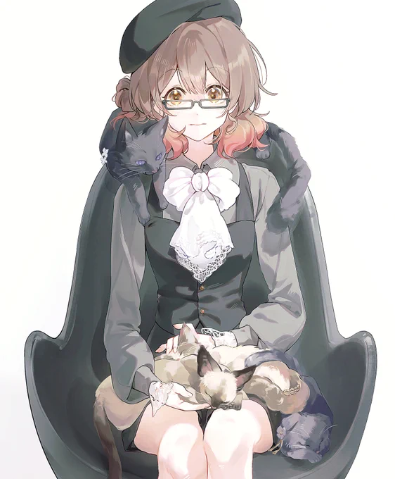 夕語 ( ) さん主催の #GSF03 新刊 #学マス眼鏡合同『STEP MEGANE』に寄稿させていただきました! 芸術的佑芽とお友達たち(ねこ)ですよろしくお願いします～