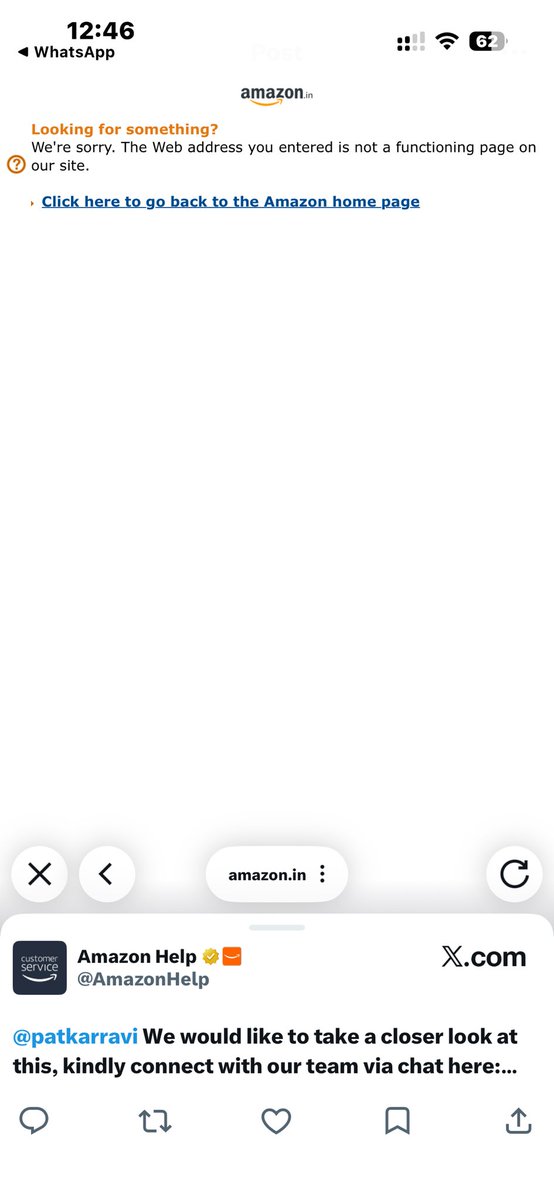patkarravi's tweet photo. @AmazonHelp your link does not work https://t.co/OghvciQt4T