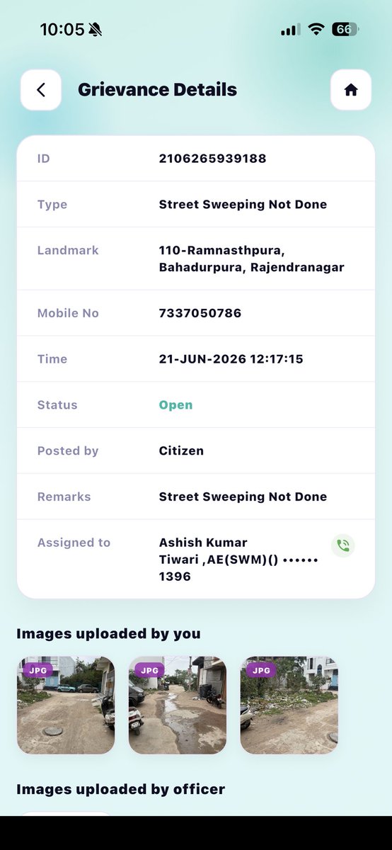 izzmekaif's tweet photo. the complaint marked as resolved but nobody attended the complaint nor addressed the issue, please take action and repoen the complaint @GHMCOnline @ZC_Khairatabad @CommissionrGHMC https://t.co/k4tFfq6m8l