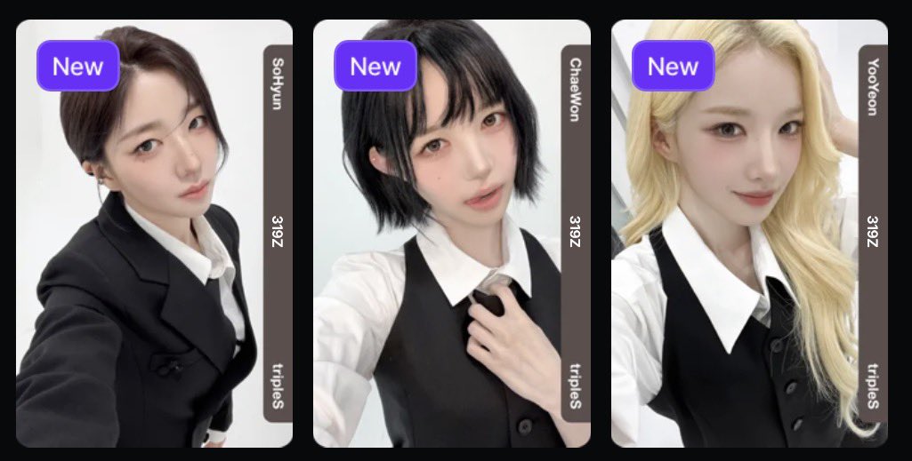 1hexrt1's tweet photo. WTS triples objekt SUIT UP
트리플에스 수트업 세트 양도 판매
Sohyun Yooyeon CC316-318 set - 7$ 1.05₩
Chaewon Sohyun Yooyeon CC319 - 2$ 0.4₩

소현 유연 채원 오브젝트 옵젝 교환 구매 러브앤팝 앨범 싸폴 공방 댈티 objekt wts wtt wtb love&amp;pop polar album poca https://t.co/hVXmKiYnPU