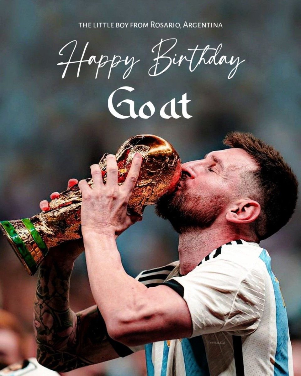 Varun_M615's tweet photo. Happy Birthday 🎂 to The Greatest Of All Time 🐐 Football Player . Thankyou for choosing this game and making millions of people fall in love with the game and Inspire them in their struggles Your Career trajectory would forever be Loved And Enjoyed 
Happy birthday #Messi https://t.co/H8e6wiTylQ