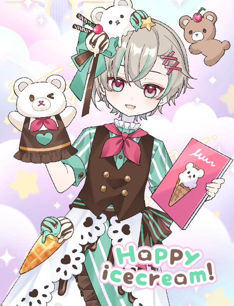 sugardoll_game's tweet photo. ＼✨🎉新作ガチャのお知らせ🎉✨／

プレミアムガチャ「Happy icecream!」登場！

甘くて冷たいアイスクリームはいかが？🍨
パステルカラーのキュートな店員さんコーデが登場！
ドールと甘くてハッピーな世界へ飛び込もう！🐻

#シュガードール https://t.co/wEp3aF3QwO
