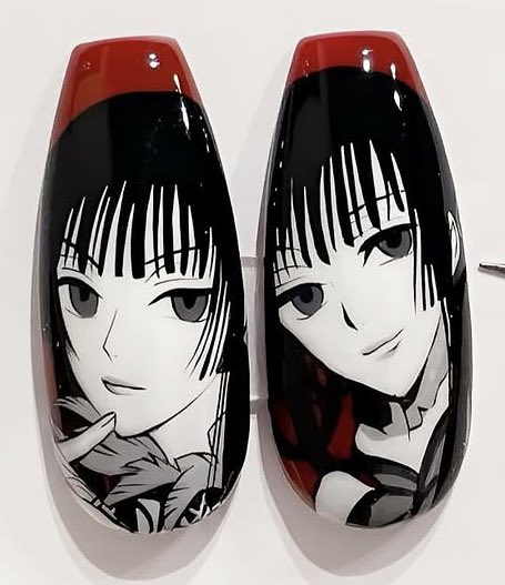 miki114550's tweet photo. ✨ハンドメイドネイルチップ販売中✨

アニメ・ゲーム・アイドル衣装イメージの一点物ネイルチップです💜

#ネイルチップ #痛ネイル #ハンドメイド #推し活 #xxxHOLiC  #壱原侑子  #CLAMP  #HUNTERHUNTER  #クロロルシルフル https://t.co/JexK2hiqUY