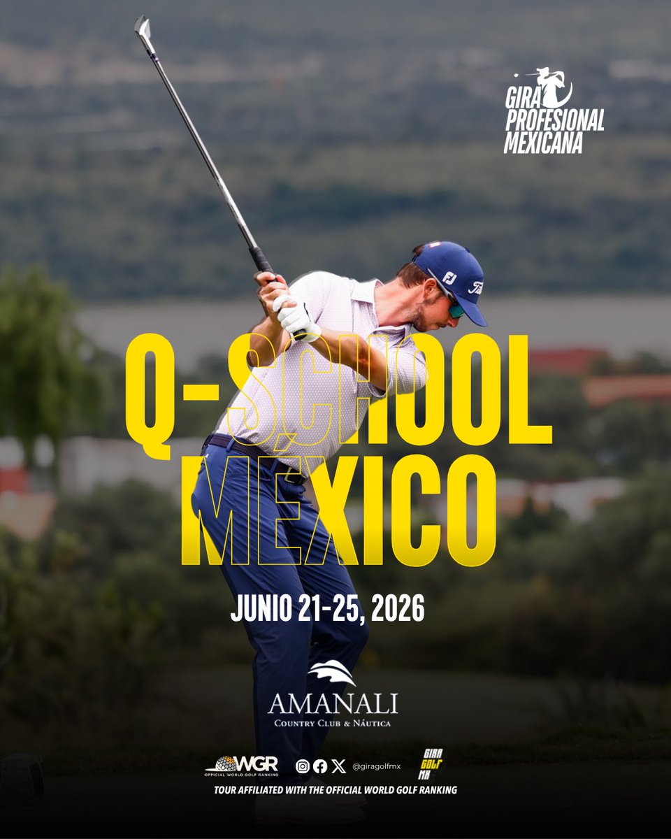giragolfmx's tweet photo. 🏌️‍♂️ ¡La carrera rumbo a la temporada 2026-27 ya comenzó!

El amateur mexicano Manuel Barbachano firmó una espectacular ronda de 64 golpes (-8) para colocarse como líder de la primera Q-School de la Gira Profesional Mexicana en Amanali Country Club &amp; Náutica. https://t.co/dDe7yWY4vz