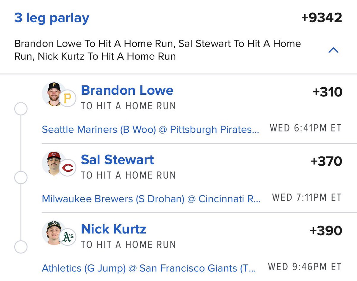 splashbets_'s tweet photo. WEDNESDAY HOME RUN PARLAY 📊⚾️🚀

♥️and 🔁 if you’re tailing

@Playbook 🔗⬇️ https://t.co/f8eChUuxaI