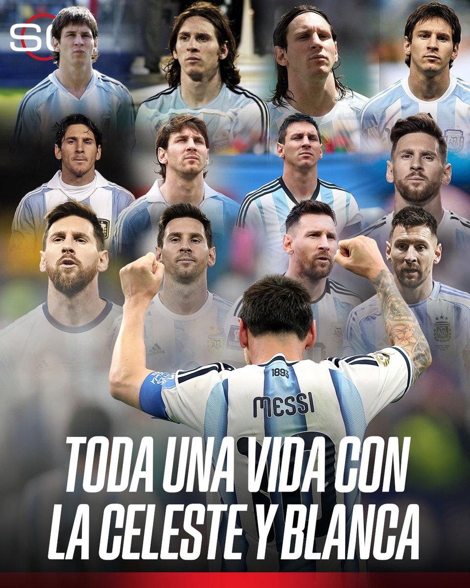 SC_ESPN's tweet photo. "DE LA MANO DE MESSI LA VUELTA VAMOS A DAR..." 🤍🩵

🐐🇦🇷 Este 24 de junio, la pelota está de festejo y todo el mundo futbolero lo celebra: ¡¡FELIZ CUMPLEAÑOS, LEO!! https://t.co/fi6H7sO6YT