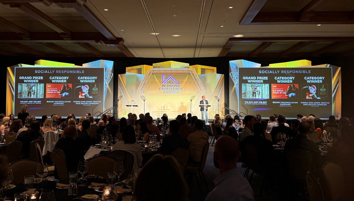ANAmarketers's tweet photo. Another winner takes the stage! Congratulations to Wonderful Agency and @Teleflora, winners of the Socially Responsible Category Grand Prize for The Boy And The Bot. 🌟​

Purpose-driven storytelling and meaningful impact, well deserved! #ANAInHouse https://t.co/7nlhdPCoC2