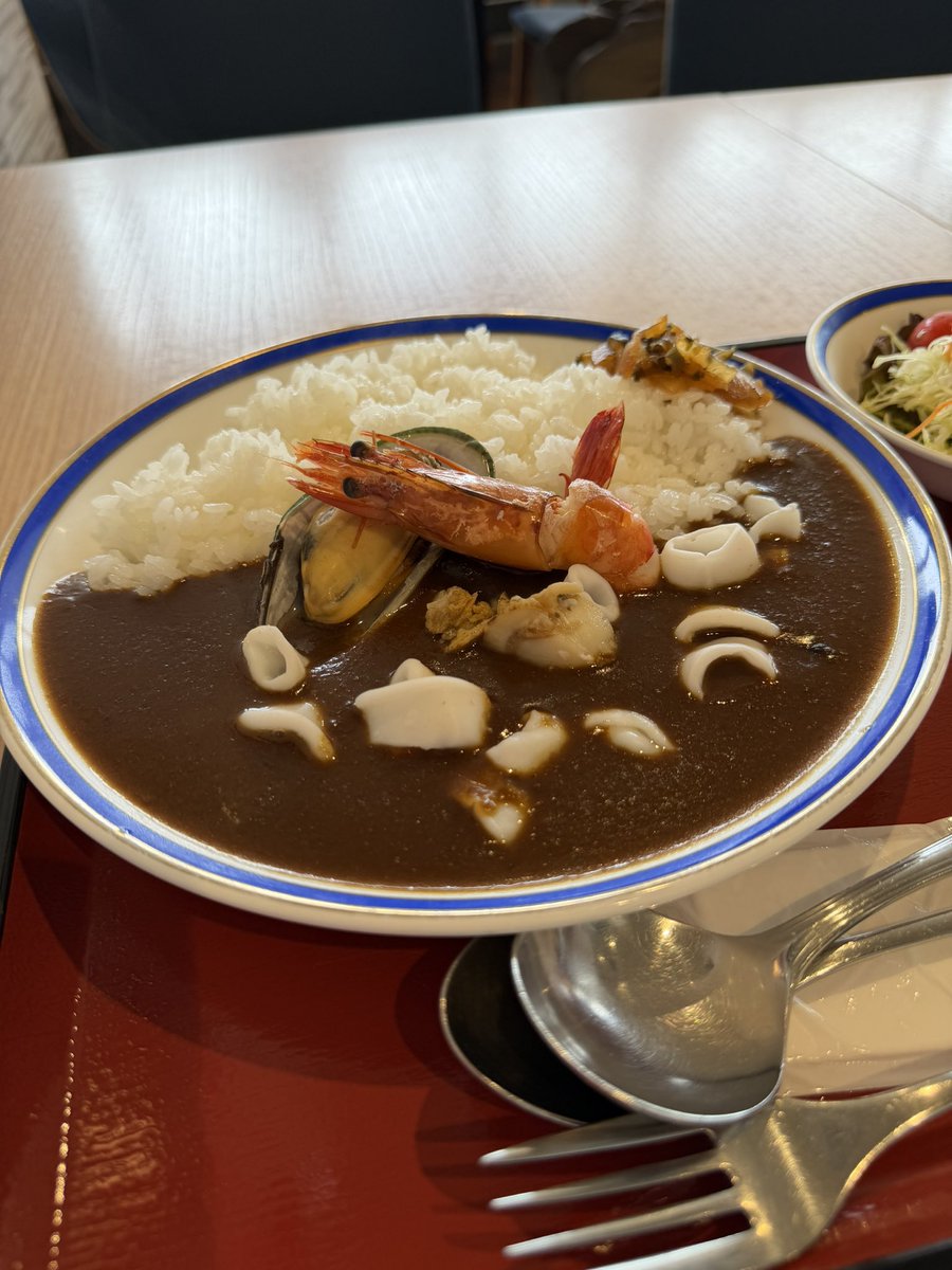 yui_dosanko's tweet photo. シーフードカレー🦐🐚🦑

#はしかみハマの駅あるでぃ〜ば
#レストランMar（まーる） https://t.co/S1c0D5723y