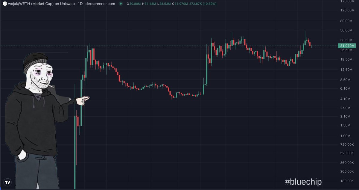 lucdoteth's tweet photo. Day 13 of posting @wojakcto chart until 69b marketcap
#bluechip https://t.co/jQCIeaZzWo