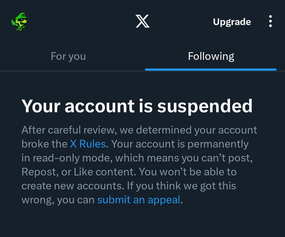 twinedwebs's tweet photo. // YO WHAT. MY MR. L ACCOUNT WASN'T EVEN A WEEK OLD AND HE GOT SMITED ALREADY. https://t.co/5kd2wA5FRz