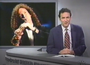 NormSNLJokes's tweet photo. Playing in a music store in New York this week, Kenny G set a world record by holding a saxophone note for forty-five minutes.

While he did warn spectators that it would be quite boring, it should be noted that it is every bit as boring to hear Kenny G play DIFFERENT saxophone notes for forty-five minutes.