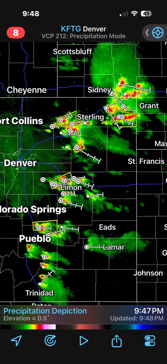 Brookaitken's tweet photo. Holy guacamole, talk about a poo poo platter of nasty storms in Colorado right now. More photos tomorrow @RadarScope #COWX #ColoradoWeather #ExtremeWeather #StormChasing https://t.co/pnXiImswxJ