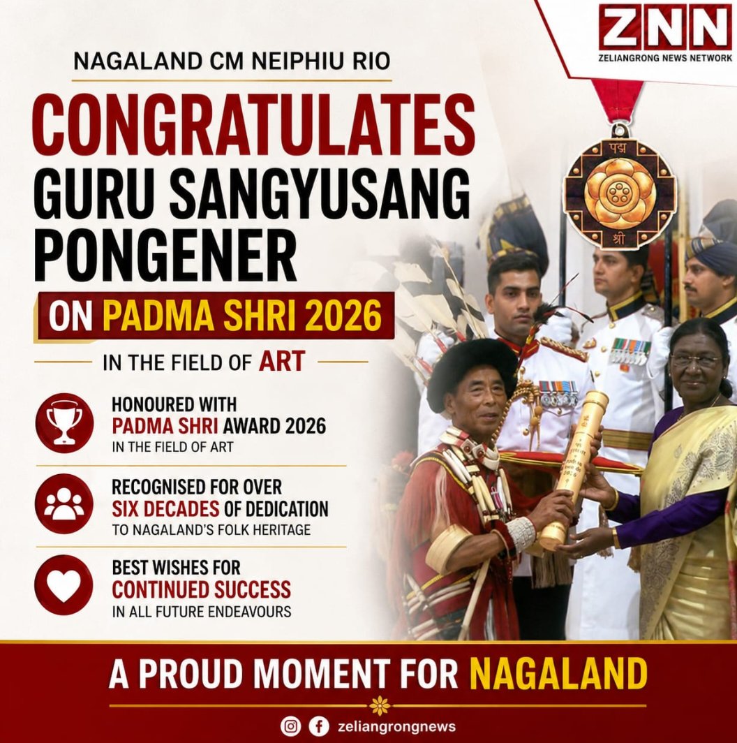 Byanger238699's tweet photo. Congratulations to sangyusang pongen er for padma Shri award 2026
#tradition #culture #NDA #Department  #followers #non #bjpNagaland #BjpNagaland @narendramodi177 @Benjaminepthomi 
@AlongImna https://t.co/Q8cRffTPy2